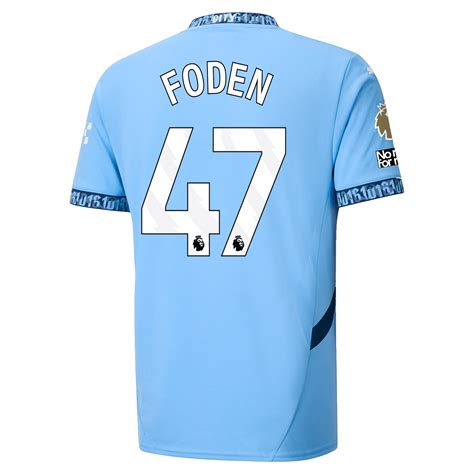 Puma Manchester City Phil Foden Home Jersey w/ EPL + No Room For Racis ...