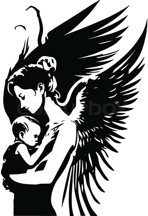 White Baby Angel Silhouette