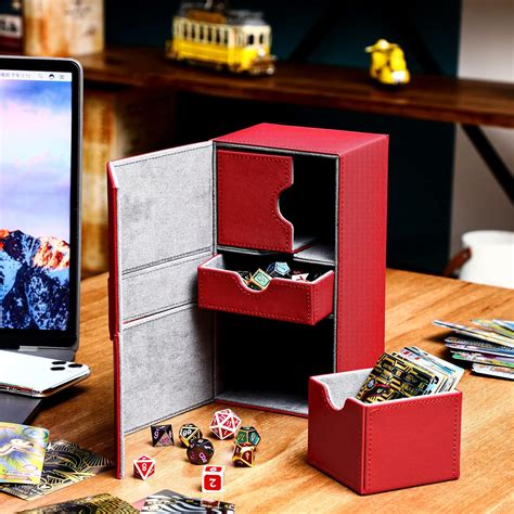 Buy 2 Boxes Double Deck Card Boxes Compatible with MTG Cards Leather ...