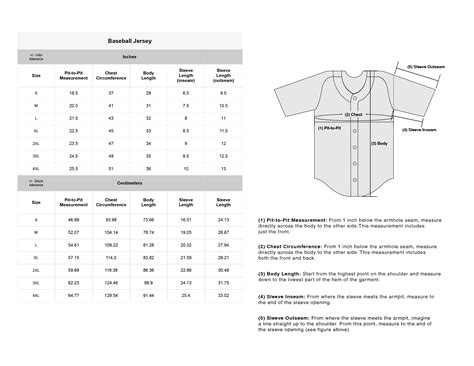 Baseball Jersey - Size Chart – Chalk Line Apparel
