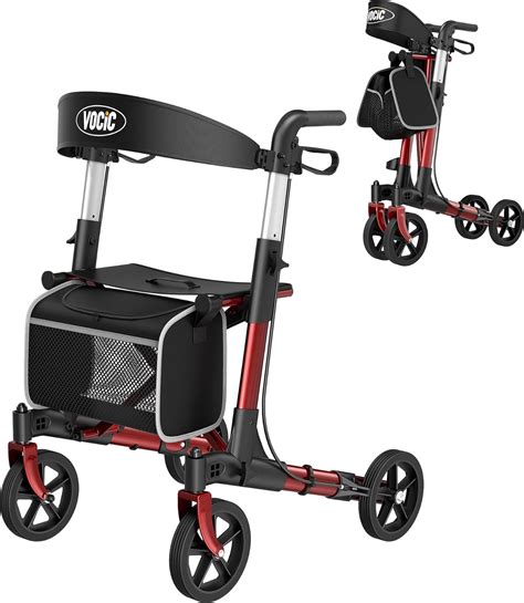 Amazon.com: VOCIC Walkers-for-Seniors-with-Seat, Lightweight Rollator ...