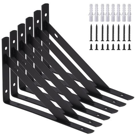 Qweryboo 6 Pack Heavy Duty Shelf Brackets, 8*5 inch Wall Mount L-Shaped ...