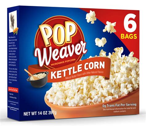 Buy Pop Weaver Microwave Popcorn, Kettle Corn, 6-Count Online at Lowest ...