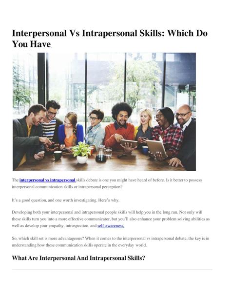 PPT - interpersonal vs intrapersonal PowerPoint Presentation, free ...