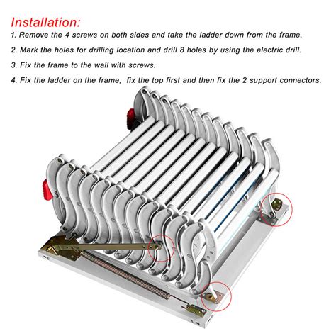 Intsupermai 14 Steps Wall Mounted Attic Folding Loft Ladder India | Ubuy