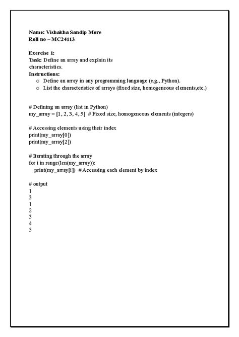 Exercise pdf - casc - Name: Vishakha Sandip More Roll no – MC Exercise ...