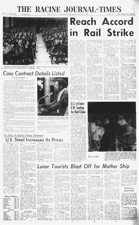 The Racine Journal Times, Bob Dylan front cover