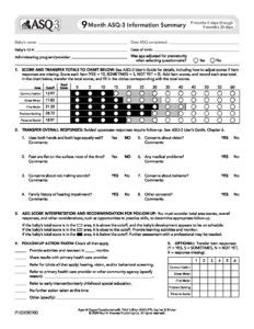 ASQ-3 Scoring sheet 9 months - Naturopathic Pediatrics