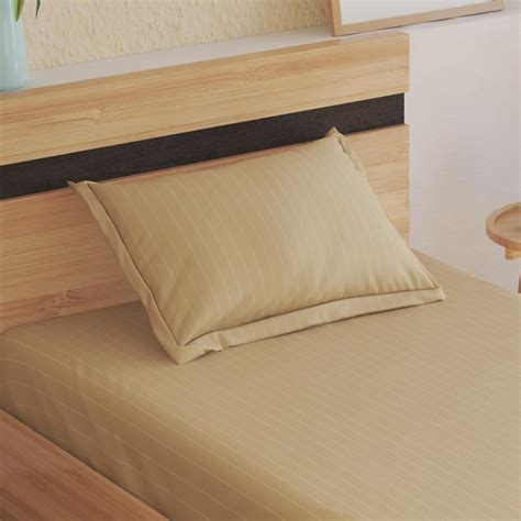 Buy Campbell Cotton 210TC Striped 2Pcs Single Bedsheet Set from Home ...