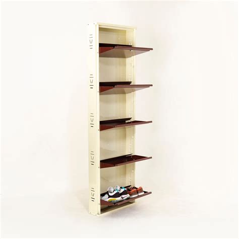 Buy Helios Lagos Metal 10 Pairs Shoe Cabinet - Maroon from Helios by ...