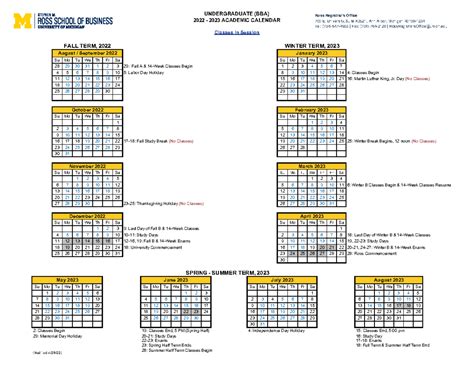 Michigan Ross Academic Calendar - prntbl.concejomunicipaldechinu.gov.co