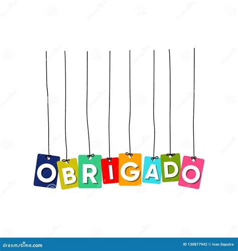 Thank You in PORTUGUESE Language Hanging Words Vector, Colourful Words ...