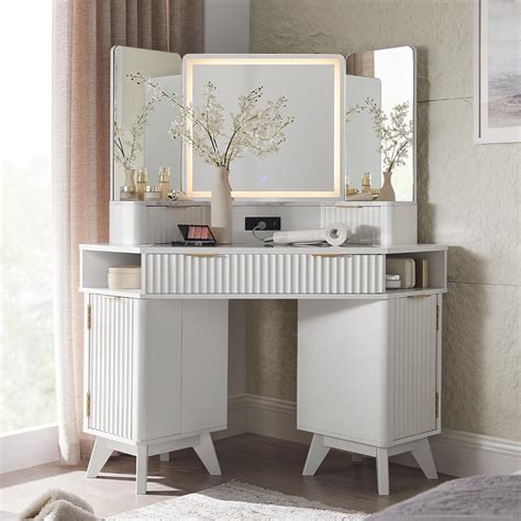 T4TREAM Fluted Makeup Vanity Desk Instruction Manual