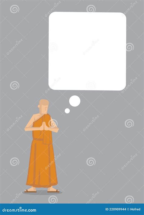 Buddhism Monk with a Empty Giant Thinking Bubble Stock Vector ...