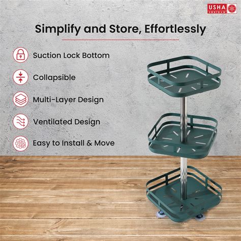 USHA SHRIRAM Revolving Dressing Rack | Stackable Kitchen Basket ...