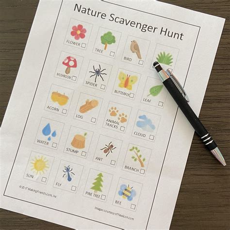 Printable Nature Scavenger Hunt Worksheet - Worksheets Library