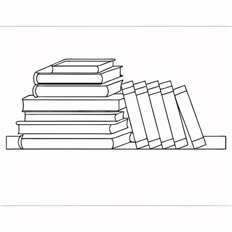 Continuous single line drawing of a stack of books on a shelf line art ...