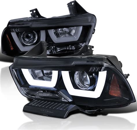 Amazon.com: Spec-D Tuning Dual Halo LED Glossy Black Smoke Projector Headlights Compatible with ...