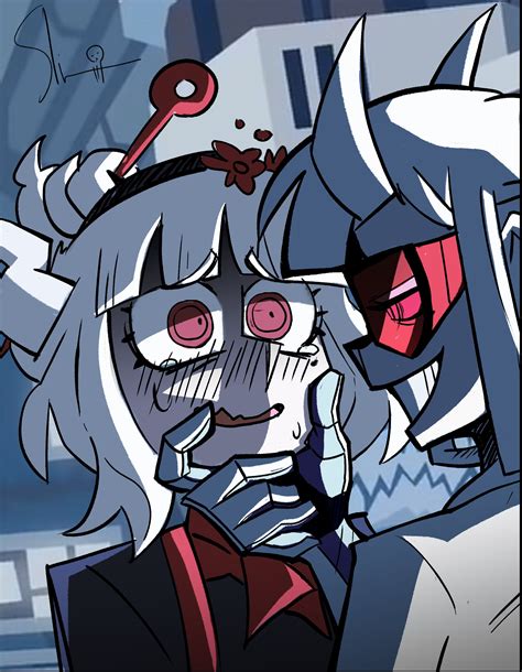 lucifer and loremaster (helltaker) drawn by slim_(sl1m_skull) | Danbooru