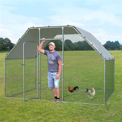 Vitesse Large Metal Chicken Coop, Walk in Wire Chicken coops Runs ...