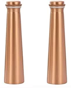 Pure Copper Water Bottles, Set of 2, Leak-Proof, 1 Litre Capacity ...