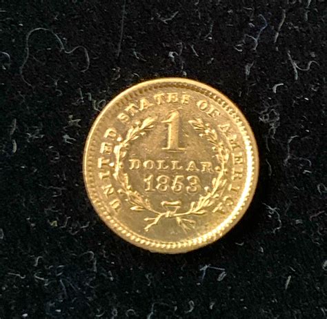 GOLD 1853 US ONE DOLLAR GOLD COIN, A REAL BEAUTY MOUNT REMOVED ...
