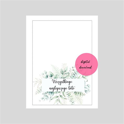 Polish Father's Day or Birthday Printable Card. Gift for Polish Dad ...