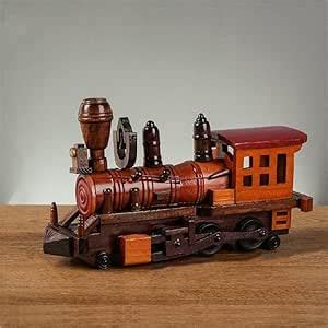 Buy RR Vintage Retro Wooden Steam Train Engine Decoration Creative Home ...