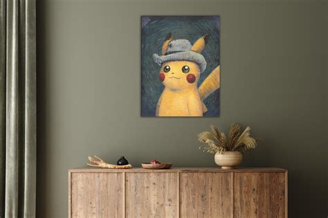 Pikachu Van Gogh Wall Art, Van Gogh Portrait Style Pikachu Poster ...