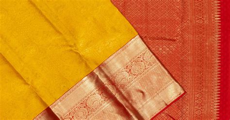 Kanchipuram Silk Brocade Yellow Saree | Kankatala