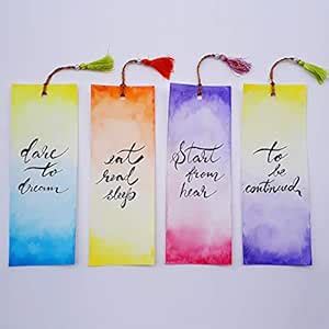 Lazy Crafts Handmade Painted Minimalist Bookmarks | Set of 4 | with ...