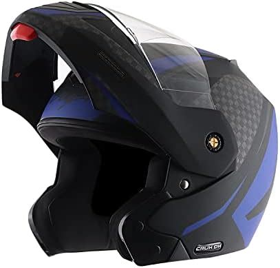 Vega Crux Dx Flip-Up Dull Black, Size:L(59-60 cm) : Amazon.in: Car ...