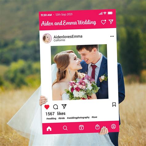 Personalized Selfie Frame, Instagram Selfie Frame, Wedding Selfie Frame ...