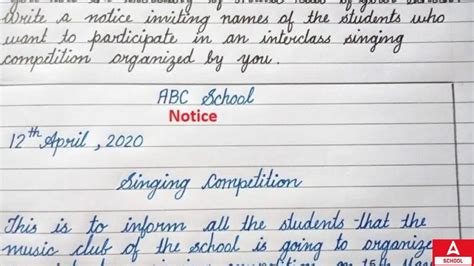 Notice Writing Format For Class 12, Check Latest Topics with Examples