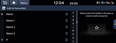 Favourites contacts