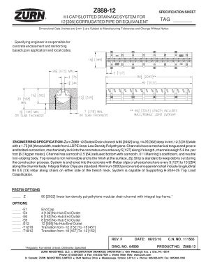 Fillable Online Z88812 SPECIFICATION SHEET HICAP SLOTTED DRAINAGE ...