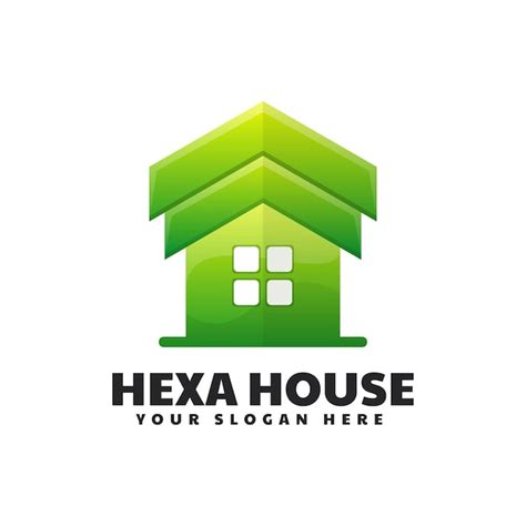 Vektor-Logo-Illustration Hexa-Haus mit Farbverlauf im bunten Stil ...