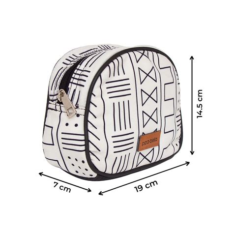 Buy Elegant White Geometric Sophie D Shaped Travel Pouch Online