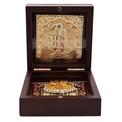 Buy INTERNATIONAL GIFT Elegant Small Radha Krishna Charan Gold Plated ...