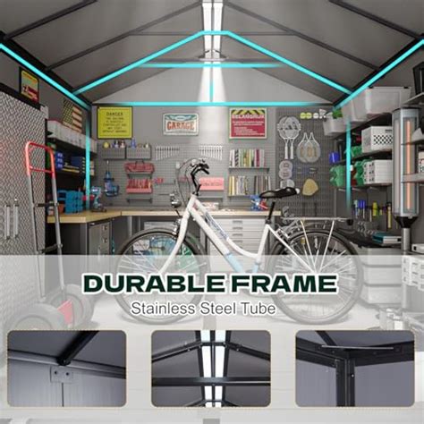 MELLCOM 8 x 10 FT Resin Outdoor Storage Shed with India | Ubuy