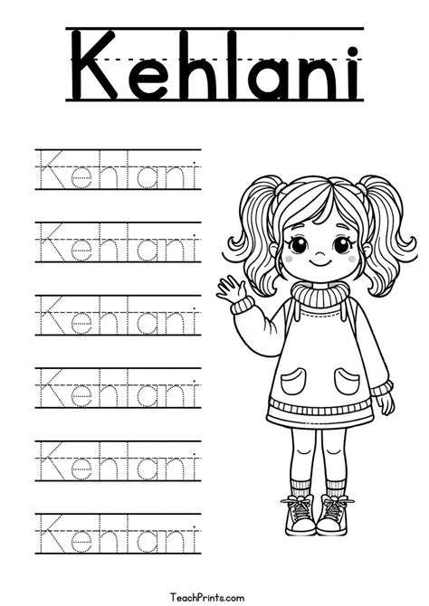 K Name Tracing Worksheets – 48 Names (Free & Printable) - Teach Prints