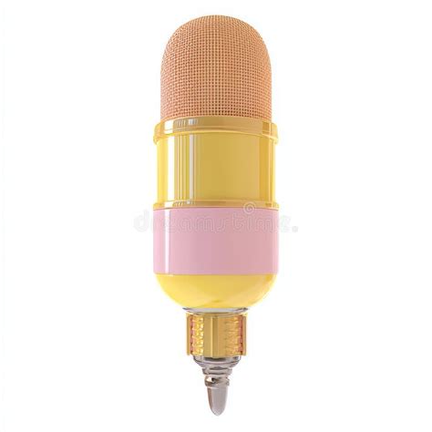 Pink and Yellow Microphone Concept for Singing or Podcasting. Pastel ...