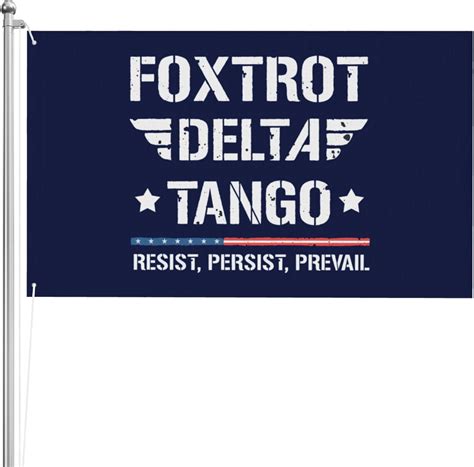 3x5 Feet Foxtrot Delta Tango FDT Flag Resist Persist Prevail Flags for ...