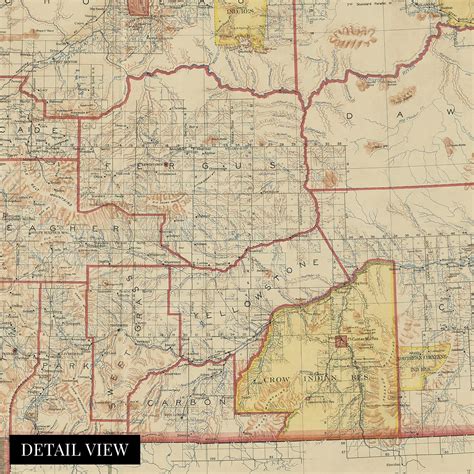 HISTORIX Vintage 1897 Montana Map Poster - 18x24 India | Ubuy