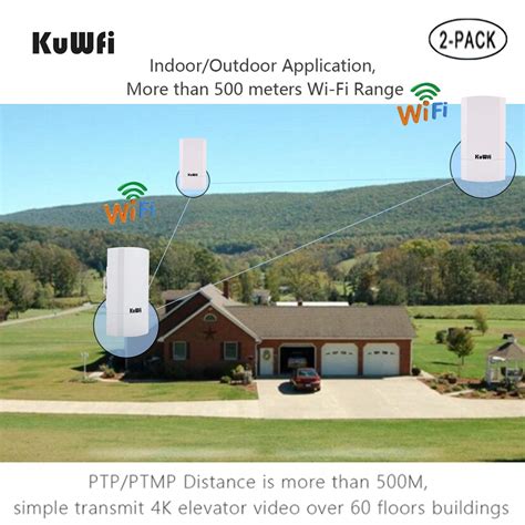 Kuwfi 2 Pack 300mbps Wireless Bridge Outdoor Cpe Wifi Kit | Desertcart ...