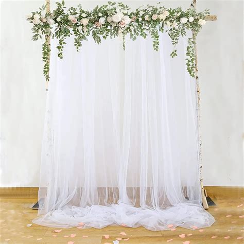 Boltove® Decoration White Backdrop Tulle Net Curtain Transparent for ...