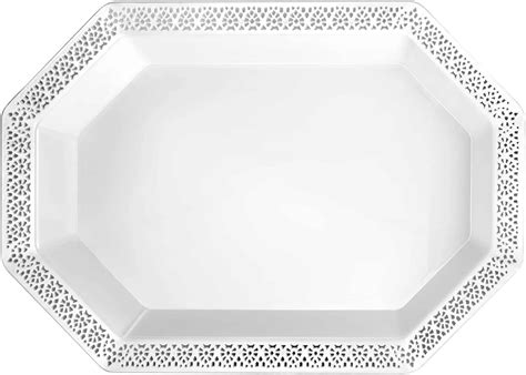 12 x 13 inches Pearl Plastic Tray Octagon Shape – Elegant & Durable ...