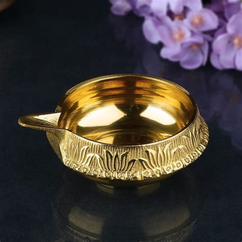 Craftsman SATVIK Extra Large Size Kuber Brass Aarti Diya with India | Ubuy