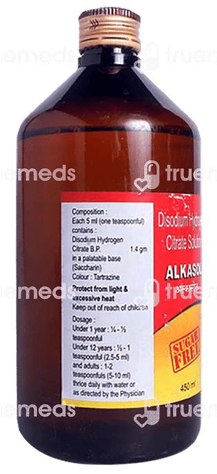 Alkasol 1.4 GM Oral Solution Sugar Free 450 ML | Order Alkasol 1.4 GM ...