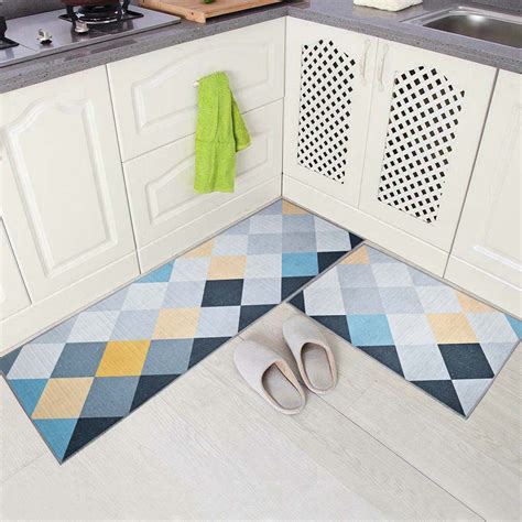 ishro home Soft Velvet Kitchen Mats For Floor Anti Slip Waterproof ...